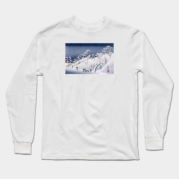 19th C. Snow on Asuka Hill Japan Long Sleeve T-Shirt by historicimage